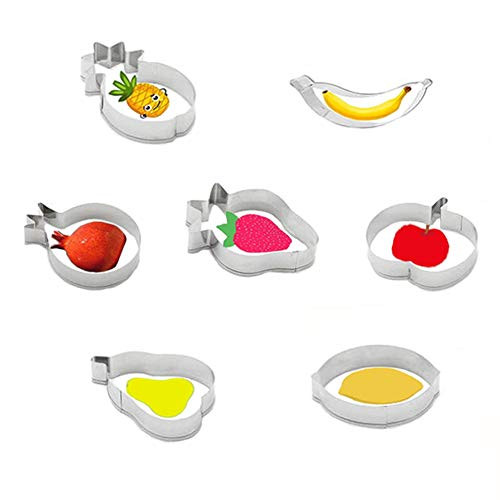 Stainless Steel Cookie Cutter Set, Funny DIY Mold Fruits Shapes Cookie Mold Cutting Mold, Cartoon Baking Mold, Fondant Tool Pastry Biscuit Cake Baking Mould (Set of 7 pcs)
