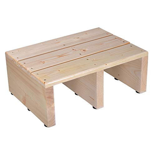 ECROCY Wooden Bedside Step Stool Indoor & Outdoor Mobility Step Stool - 16.5 Inches x 11.8 Inches x 6.1 Inches