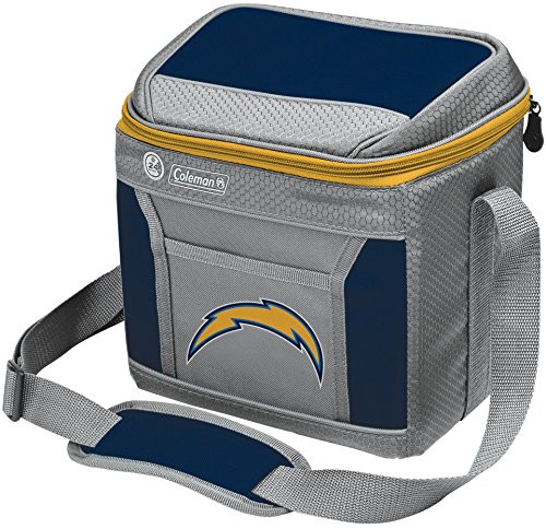 Coleman NFL Soft-Sided Insulated Cooler and Lunch Box Bag, 9-Can Capacity, Los Angeles Chargers