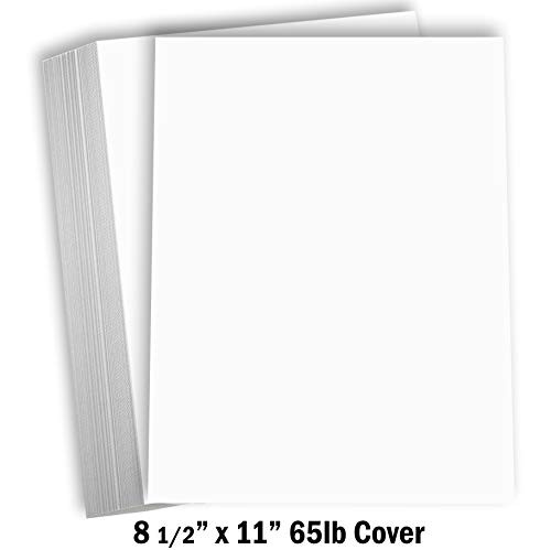 Hamilco White Cardstock Thick Paper - 8 1/2 x 11" 65 lb Cover Card Stock (50 Pack)