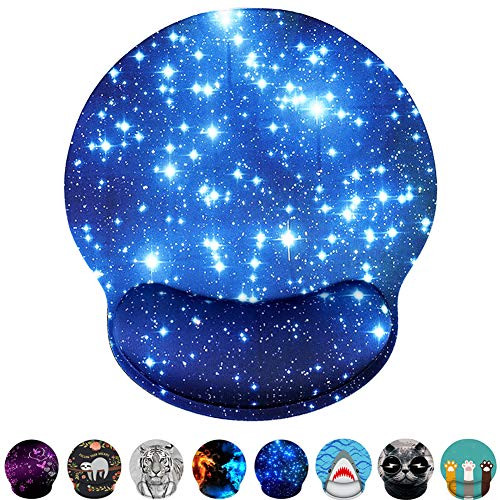 HILUCKI Mouse Pad Ergonomic Mouse Mat with Wrist Support Rest Memory Foam Computer Mouse Pad with Nonslip Rubber Base for Home, Office, Laptop, Gaming (MB-039)