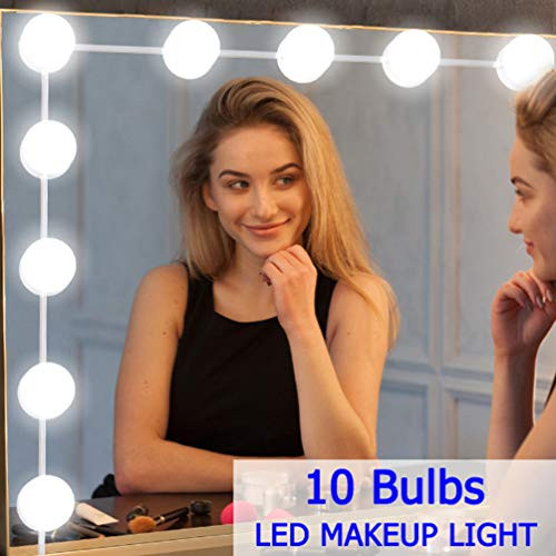 Aipsun Hollywood Style LED Vanity Mirror Lights 10 Bulbs LED Dimmable Makeup Light for Bathroom Dressing Room Vanity Table(Mirror Not Included)