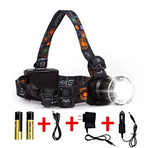 LIGHTESS LED Head Lamps Waterproof Focus XM-T6 Rechargeable Headlamps Flashlight for Camping Running Hiking, SQ1
