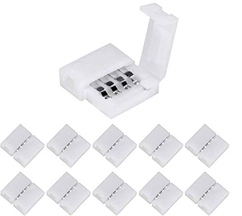 LED Light Strip Connectors 10mm Unwired Gapless Solderless Adapter Terminal Extension for SMD 5050 Multicolor LED Strip with 10Pack 4PIN RGB Connector LED Light Strip Connectors 10mm Unwired Gapless Solderless Adapter Terminal Extension for SMD 5050 Multicolor LED Strip with 10Pack 4PIN RGB Connector