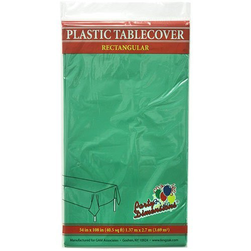 Plastic Party Tablecloths - Disposable, Rectangular Tablecovers - 4 Pack - Green - By Party Dimensions