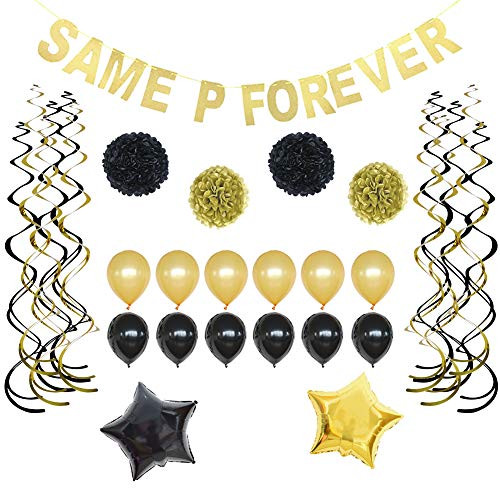 Tylang Bachelorette Party Decorations,Same Forever Banner Sign Kit for Bridal Shower Bachelorette Hen Party Supplies Favors (Gold)