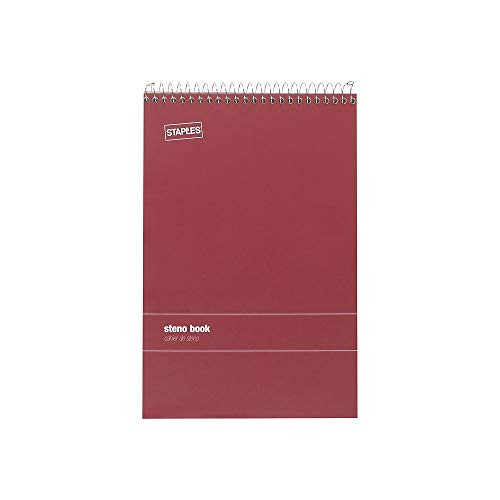 Staples White Paper Steno Pads, Gregg Ruled, 6" x 9", 12/Pack