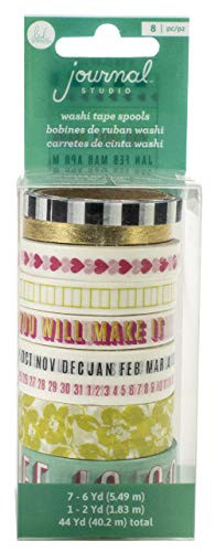 Heidi Swapp 314524 Sticker Journal Studio-Washi Tape Set-Gold Foil (8 Piece), Multi