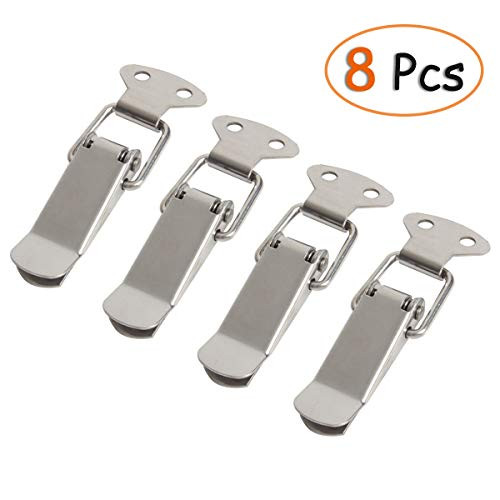 Ira Pollitt 8 Pack Stainless Steel Spring Loaded Toggle Latch Catch Clamp Clip Furniture Hardware Toggle Switch Hasp Trunk Latch Catches Hasps Clamps for Cabinet Boxes Closure Latch Lock