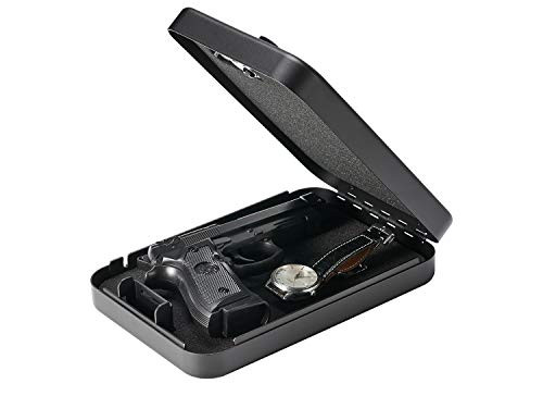 Apepro Lockbox for Guns and Valuables, Portable Travel Gun Safe, Quick-Access Handgun Lock Box, Combination Lock Box, 1 Pack