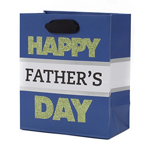 Hallmark Father's Day 6" Small Gift Bag (Green Glitter on Blue) Hallmark Father's Day 6" Small Gift Bag (Green Glitter on Blue)