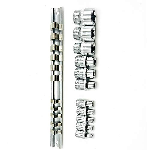 SRUNV 11 pc Female E-Torx Star Socket Set with Rail, Female External Star Socket Set E4 - E20