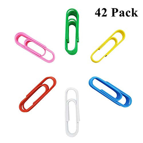 Super Large Paper Clips, ANSTER 42 Pack 4 Inch Assorted Color Jumbo Paper Clip Holder, Multicolored Giant Big Sheet Holder for Files, Papers, Office Supply (10 cm)