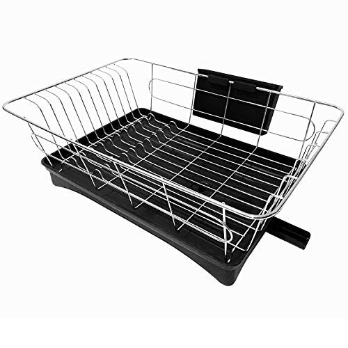 Dish Drying Rack, Over the Sink Dish Drying Rack, Dish Rack and Drainboard Set Stainless Steel Dish Drying Rack with Dish Drainer, Dish Drainers for Kitchen Counter with Drain Board 16.5116.1in