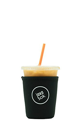 Java Sok Reusable Iced Coffee Cup Insulator Sleeve for Cold Beverages and Neoprene Holder for Starbucks Coffee, McDonalds, Dunkin Donuts, More (Black, 16-20oz Small)