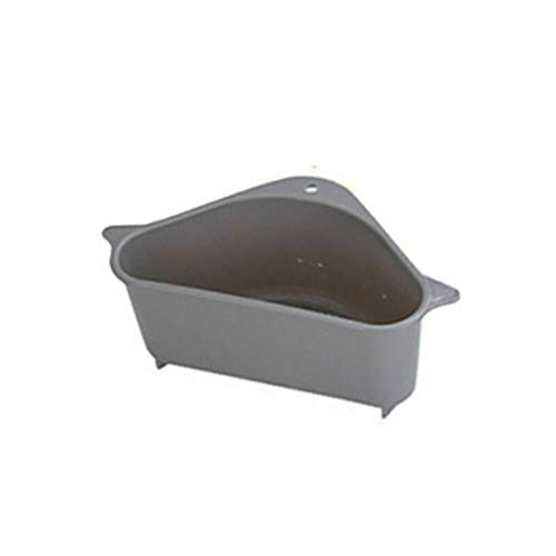 Triangle Sink Basket,Kitchen Sink Corner Colander Strainer,Multifunctional Drain Shelf Sink Storage Rack Organizer for Kitchen Bathroom (Grey)