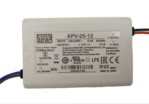 Constant Voltage Mode Switching Power Supply, 12VDC 2100mA 25 Watt