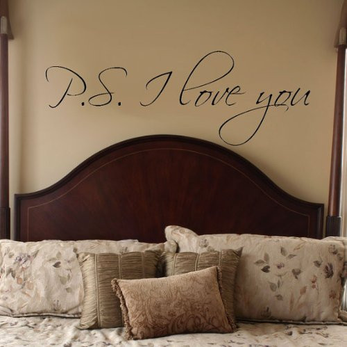Imprinted Designs P.S I Love You Vinyl Wall Decal (Small 8" X 23")