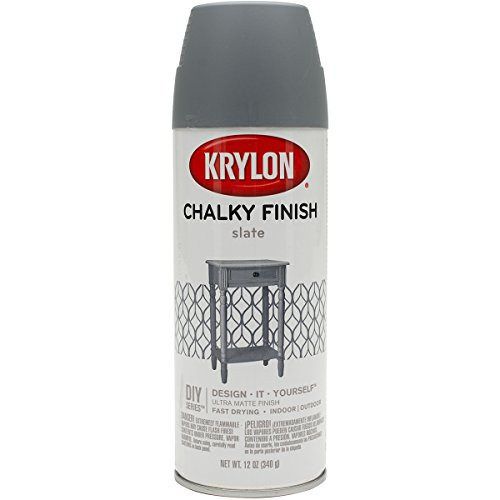 Krylon K04104007 Chalky Finish Spray Paint, Anvil Gray, 12 Ounce