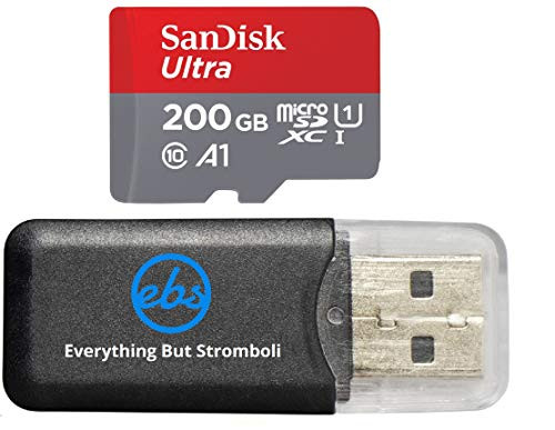 200GB SanDisk Ultra UHS-I Class 10 80mb/s MicroSDXC Memory Card works with Nintendo Switch Neon Video Game with Everything But Stromboli Memory Card Reader