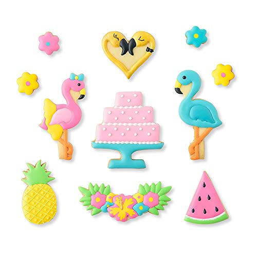 Set of 14 - Flamingo Cookie Cutters with Matching Cookie Stencils -8Pcs Cookie Cutter and 6Pcs Stencils, Include 2 Flamingos, Garland, Heart, Cake Shape, Pineapple, Watermelon and Flower Set of 14 - Flamingo Cookie Cutters with Matching Cookie Stencils -8Pcs Cookie Cutter and 6Pcs Stencils, Include 2 Flamingos, Garland, Heart, Cake Shape, Pineapple, Watermelon and Flower