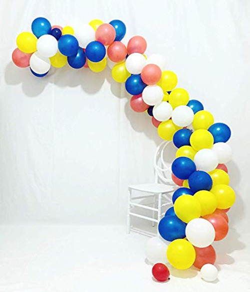 Balloon Arch & Garland Kit | Blue and White Balloons 103 pcs 12 Inch Red Balloons Royal Blue Balloons White Balloons Yellow Balloons Boy Baby Shower Decorations for Blue Baby Shower, Boy Birthday, Tod