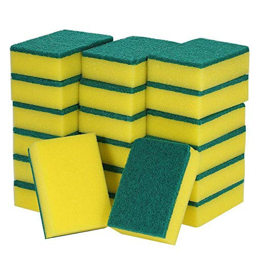 Heavy Duty Scrunge Scrub Sponge,Multi-Use Cleaning Sponges Crub - Non-Scratch Magic Eraser Sponge - Scrubbing Dish Sponges Use for Kitchens,Bathroom,Car & Odor Free - 20 Pack