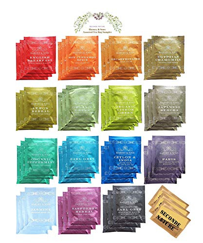 Harney & Sons 15 Flavors Assorted Tea Sampler 45 Counts Great for Birthday, Meeting and Gifts