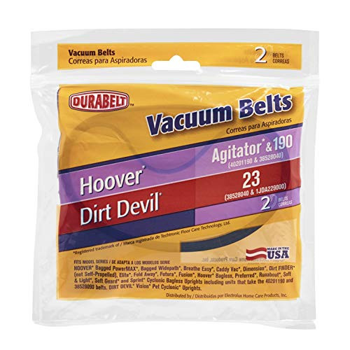 Hoover Durabelt Agitator & Type 190 / Dirt Devil Style 23 Belt, 1, Black