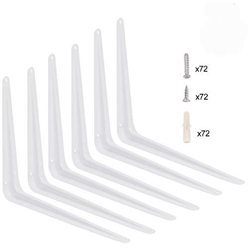 KINJOEK 24 Packs 5 x 6 Inch Shelf Brackets, Heavy Duty Metal Wall Corner Angle Shelving Shelf Brackets with Screws for Wall Hanging Shelves Decorative Corner Brackets