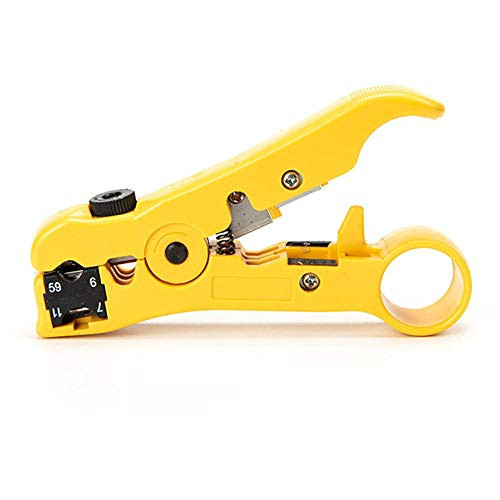 Universal Coaxial Cable Stripper Cutter Cable Stripping Tool for Flat/Round UTP Cat5 Cat6 Coax Coaxial RG59 /RG6/7/11
