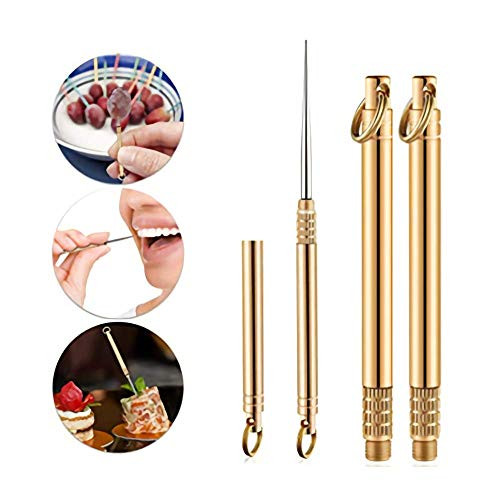 2 Pieces Pocket Toothpick, Metal Toothpick Holder Portable Toothpick Titanium Toothpick Outdoor Camping Picnic Toothpick Reusable Toothpick 2 Pieces Pocket Toothpick, Metal Toothpick Holder Portable Toothpick Titanium Toothpick Outdoor Camping Picnic Toothpick Reusable Toothpick