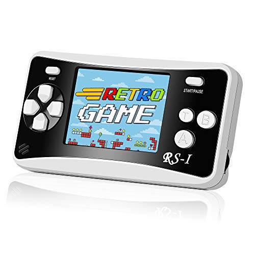 Mademax RS-1 Handheld Game Console, 400 Classic FC Retro Game Player with 2.5" 8-Bit LCD Portable Video Games, Built-in 400 Old School Games Entertainment, Birthday Presents for Children and Adult