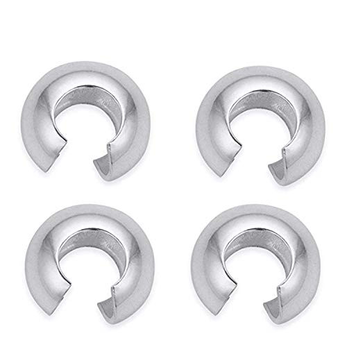 Silver Crimp Covers 200PCS 4mm Crimp Beads Knot Covers 200PCS for Jewelry Making 200Pcs