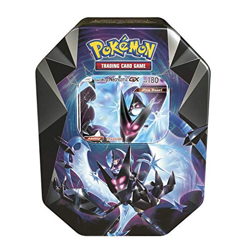Pokemon TCG: 2018 Spring Dawn Wings NECROZMA Purple TIN- Dawn Wings - 4 Booster Packs with 1 GX Card of Dawn Wings Necrozma-GX