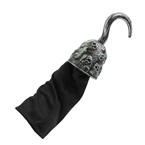 NOVELTY GIANT WWW.NOVELTYGIANT.COM Plastic Pirate Hook with Skulls & Sleeve Costume Accessory Gray