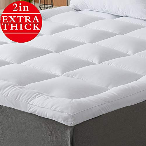 Naluka Mattress Topper Twin Size Pillowtop Bed Topper Mattress Pad 2 Inch Thick Mattress Cover