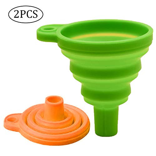 ?2-Pack?POLAR HAWK Silicone Collapsible Funnel,Flexible/Foldable/Kitchen Funnel for Water Bottle Liquid Transfer Narrow and Wide Mouth Funnels Hopper