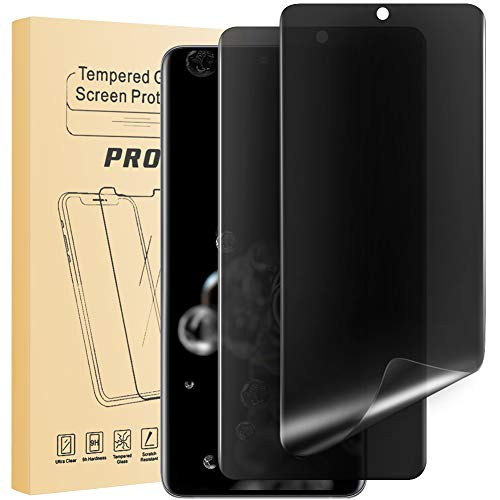 ANKU Galaxy S20 Ultra Privacy Screen Protector Full Adhesive Soft Film [Support in-Screen Unlock], 2-Way Anti-Spy, Case Friendly, Anti-Scratch Flexible Nano Shield for Samsung S20 Ultra [2 Pack]