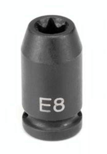 Grey Pneumatic GRE908ET E8 External Torx Impact Socket, 1/4" Drive x E8