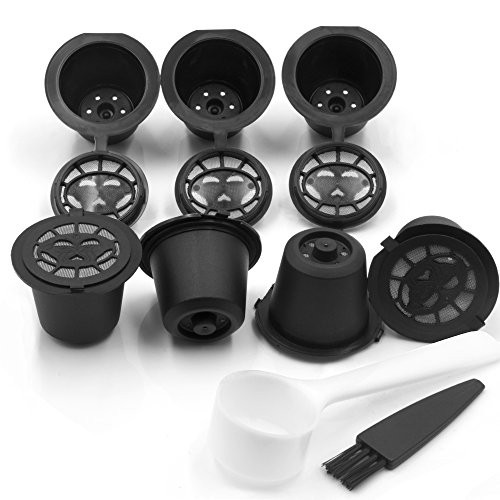 Nespresso Reusable Capsules Stainless Steel Lids Refillable Coffee Pods For Nespresso Machines (11 Reusable Pods+2 Spoon) Nespresso Reusable Capsules Stainless Steel Lids Refillable Coffee Pods For Nespresso Machines (11 Reusable Pods+2 Spoon)