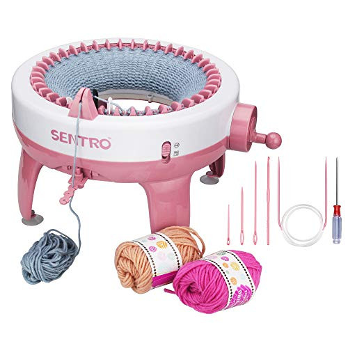 Knitting Machine, 40 Needles King Size Smart Weaving Loom Knitting Round Loom, Knitting Board Rotating Double Knit Loom Machine, DIY Knitting Loom Machines Weaving Loom Kit for Adults and Kids