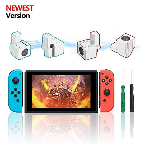 Joy-con Replacement Latches for Nintendo Switch, Yoelike Metal Lock Buckles Repair Tools Kit for Nintendo Switch NS Joy Con with Screwdrivers (Silver)