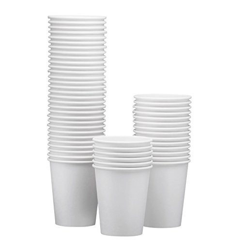 NYHI 200-Pack 12 oz White Paper Disposable Cups  Hot/Cold Beverage Drinking Cup for Water, Juice, Coffee or Tea  Ideal for Water Coolers, Party, or Coffee On the Go