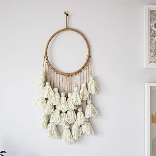 Macrame Wall Hanging for Boho Decor. Woven Wall Hanging is The Perfect Boho Wall Decor, Cream 10"x25"