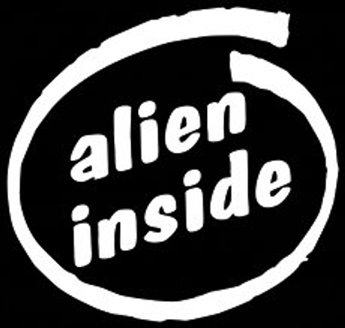 CCI Alien Inside Decal Vinyl Sticker|Cars Trucks Vans Walls Laptop| White |5.5 x 5.25 in|CCI1101 CCI Alien Inside Decal Vinyl Sticker|Cars Trucks Vans Walls Laptop| White |5.5 x 5.25 in|CCI1101