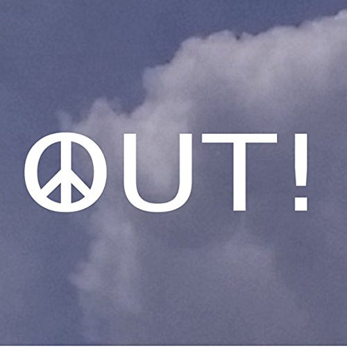CCI Peace Out JDM Decal Vinyl Sticker|Cars Trucks Vans Walls Laptop| White |7.5 x 2 in|CCI1135