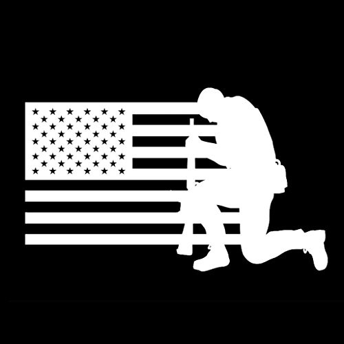 CCI Soldier Kneeling at The Flag Decal Vinyl Sticker|Cars Trucks Vans Walls Laptop| White |7.5 x 4.75 in|CCI1271 CCI Soldier Kneeling at The Flag Decal Vinyl Sticker|Cars Trucks Vans Walls Laptop| White |7.5 x 4.75 in|CCI1271