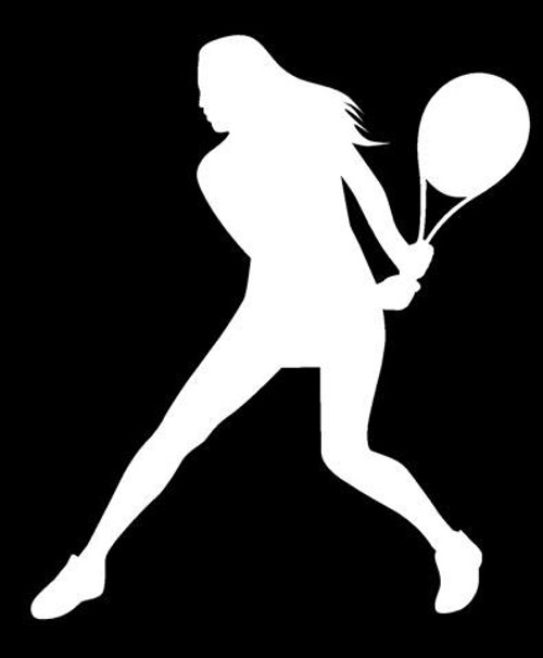 CCI Woman Tennis Player Decal Vinyl Sticker|Cars Trucks Vans Walls Laptop| White |4.75 x 4.25 in|CCI1292 CCI Woman Tennis Player Decal Vinyl Sticker|Cars Trucks Vans Walls Laptop| White |4.75 x 4.25 in|CCI1292
