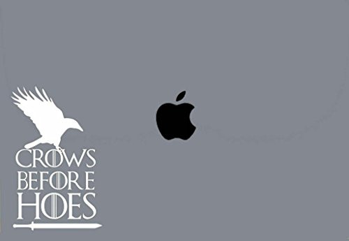 Crows Before Hoes GOT Funny Game of Thrones Decal Vinyl Sticker|Cars Trucks Vans Walls Laptop| White |5.5 x 3.5 in|CCI1344